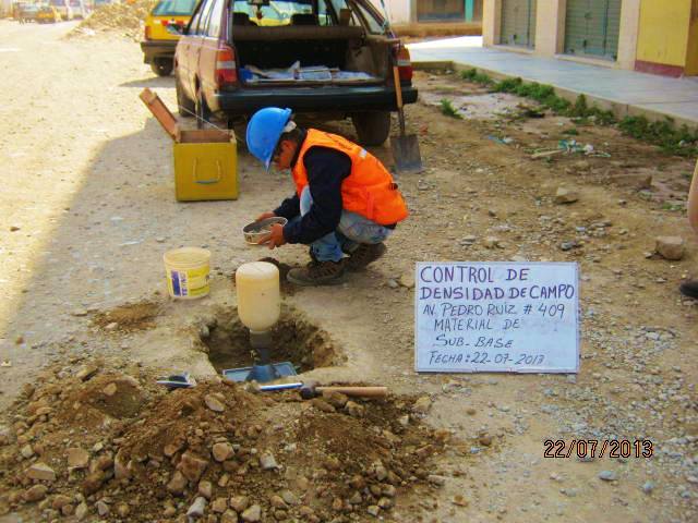 DENSIDAD DE CAMPO - AV. PEDRO RUIZ ( MATERIAL DE SUB-BASE )